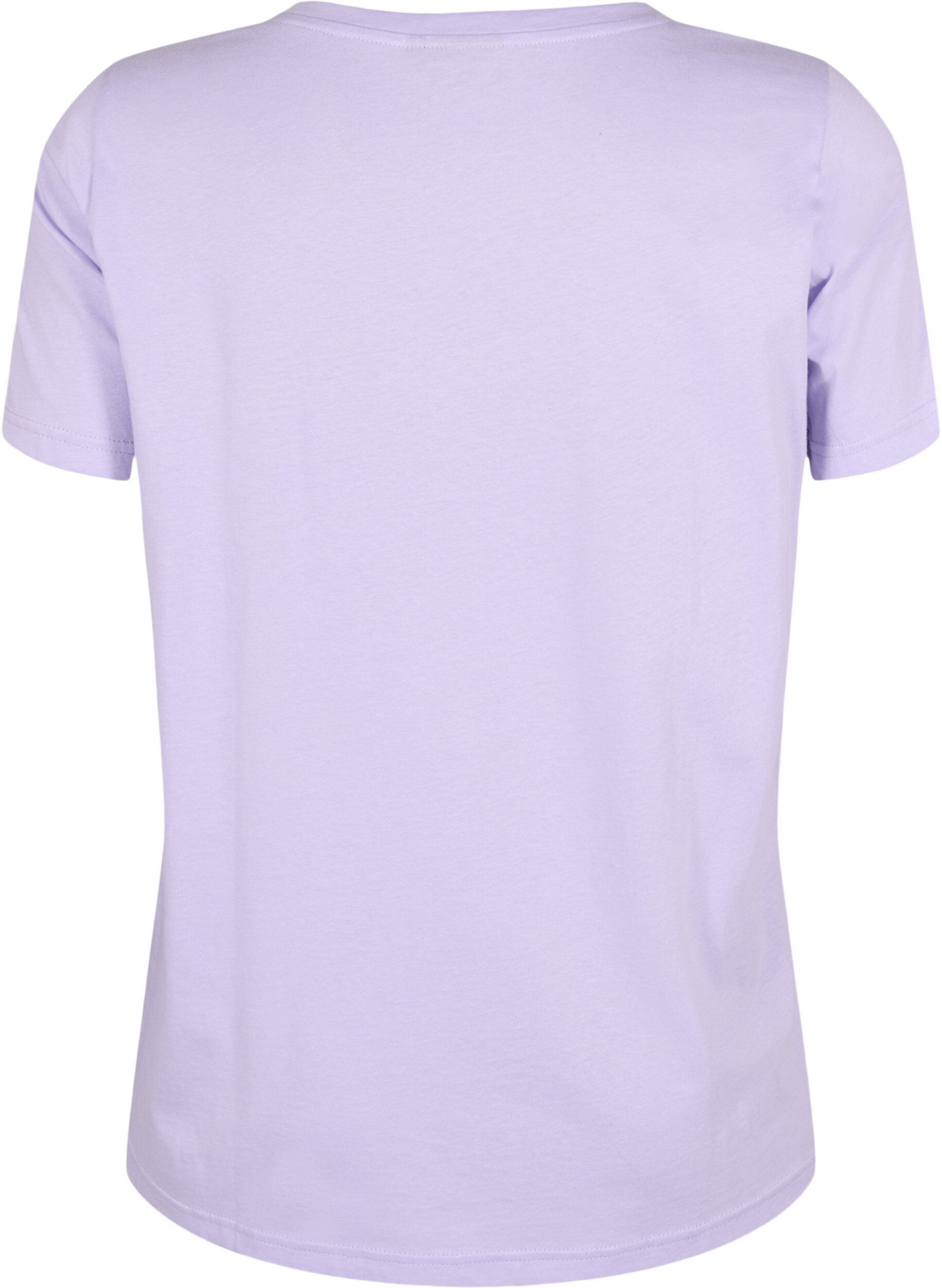 Zizzi Bomulds t-shirt med printdetalje, Lavender ARIZONA, Packshot image number 1
