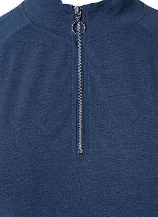 Sweatshirt med lynlås og lomme, Insignia Blue Mel. , Packshot image number 2