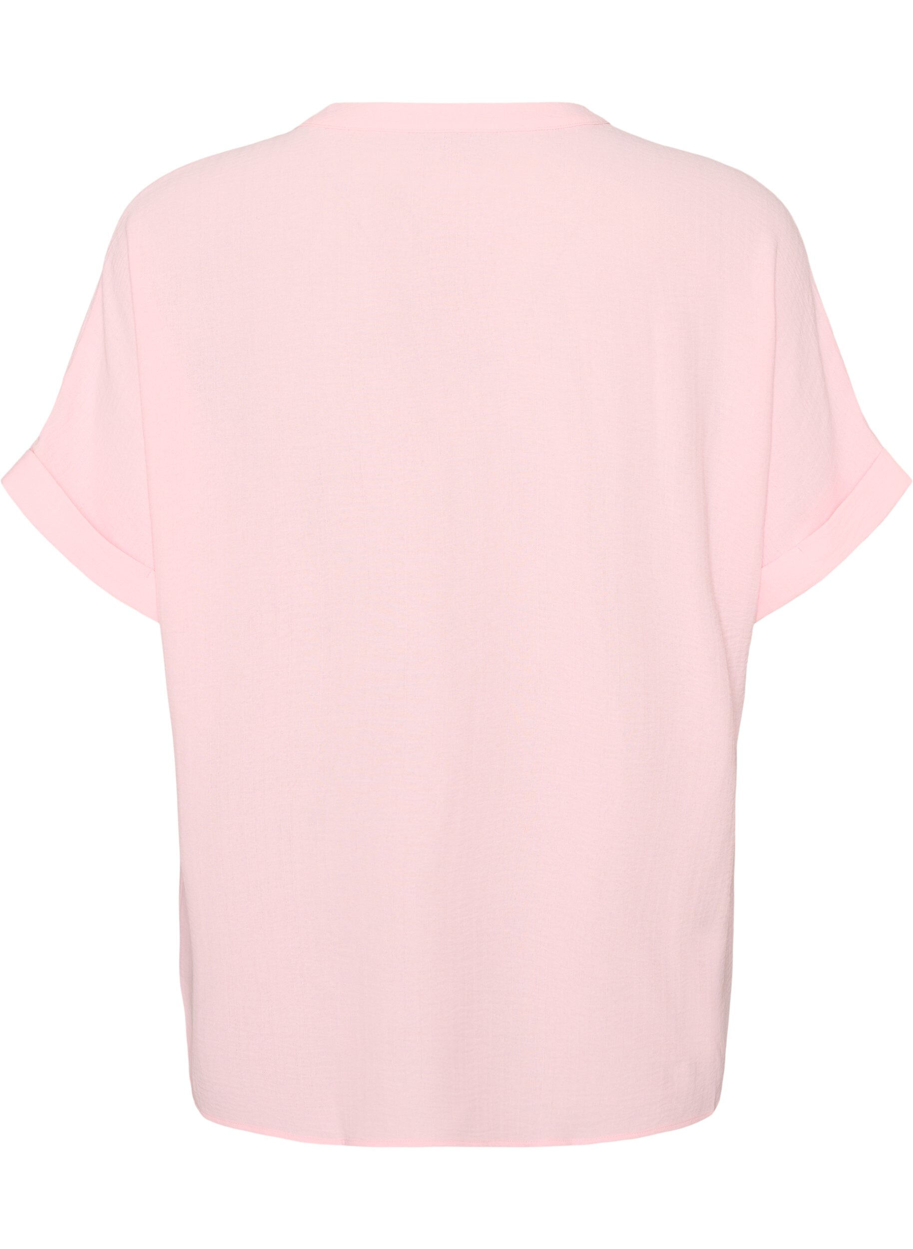 ZizziL&oslash;s bluse med korte &aelig;rmer, Lyser&oslash;d, Packshot image number 1