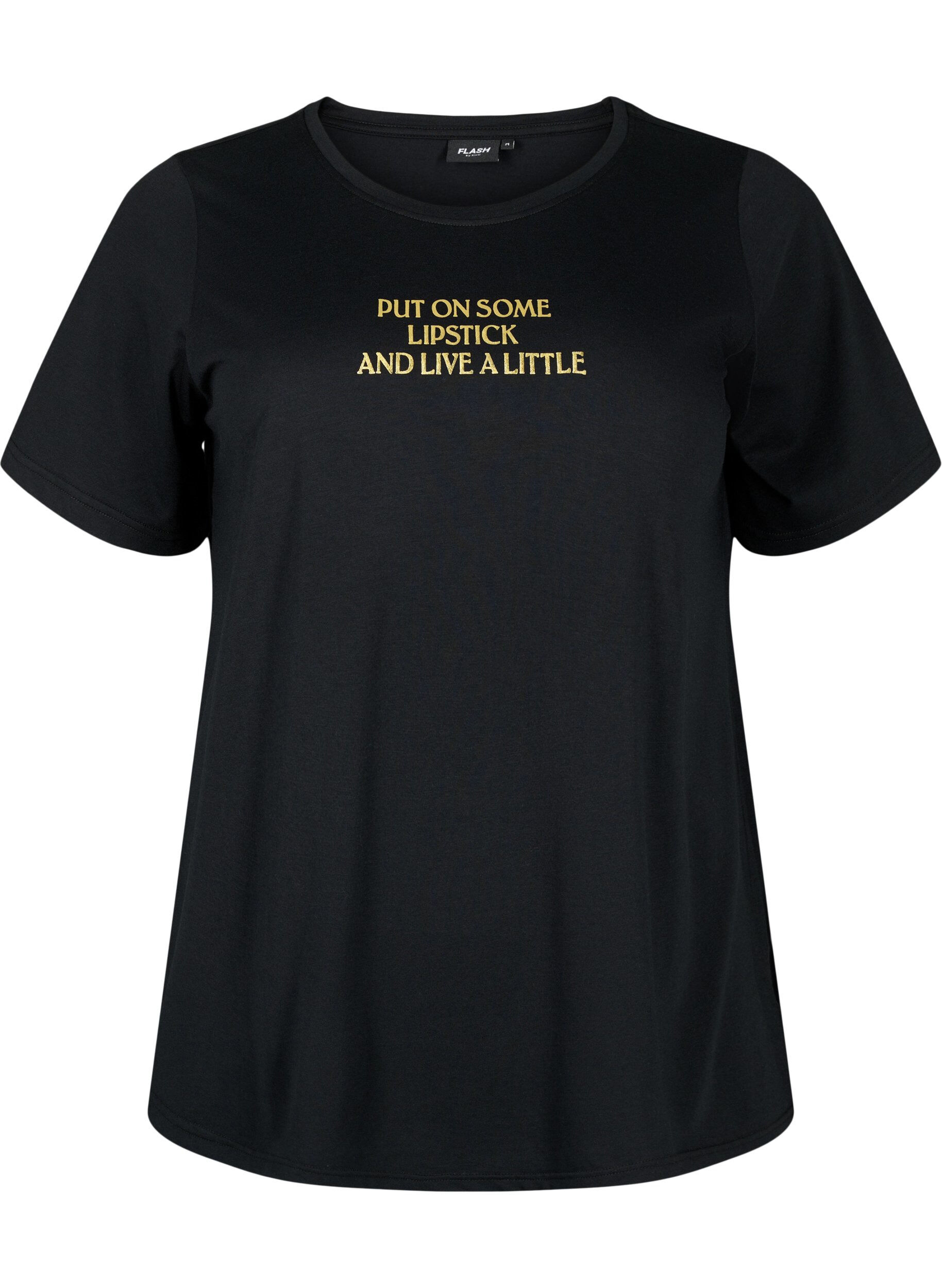 Zizzi FLASH - T-shirt med motiv, Black Lips, Packshot image number 0