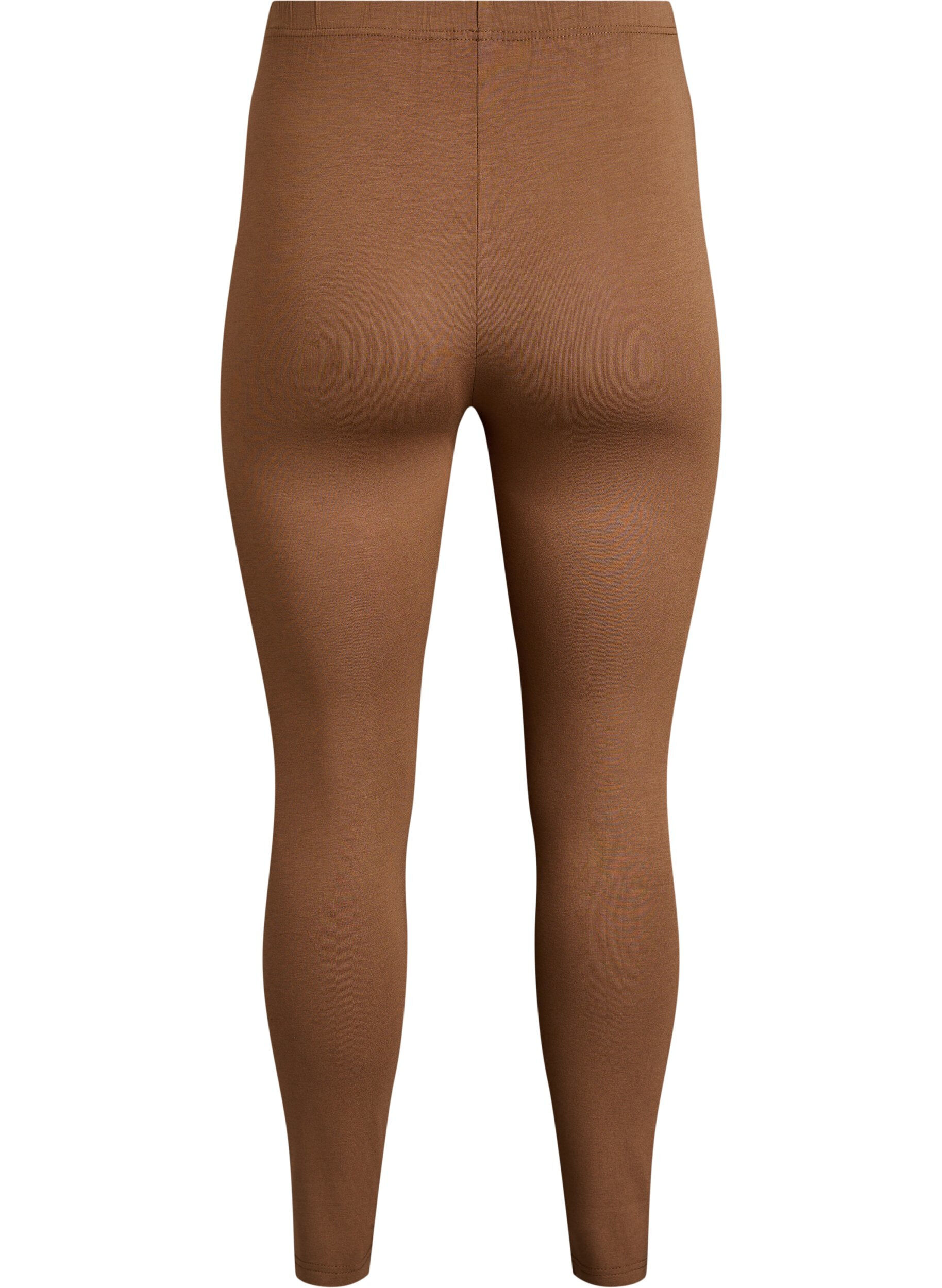 ZizziBasis leggings i viskose, Brun, Packshot image number 1