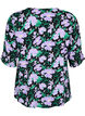 Viskosebluse med knapper, Black Small Flower, Packshot image number 1