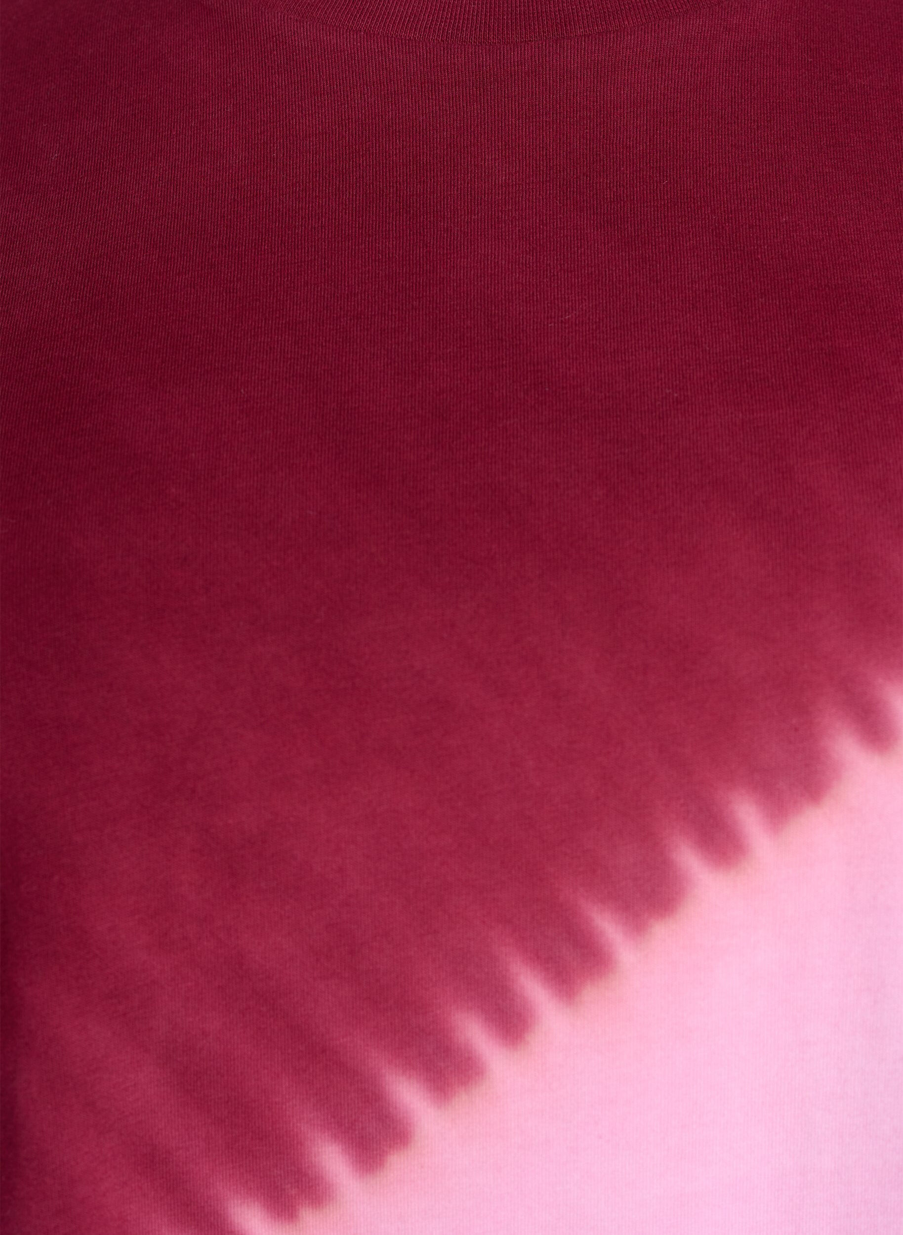 Zizzi Dip dye t-shirt i &oslash;kologisk bomuld, R&oslash;d, Packshot image number 2