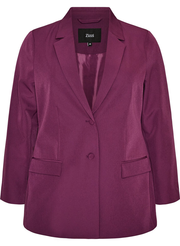 Klassisk blazer med knaplukning, Lilla, Packshot image number 0