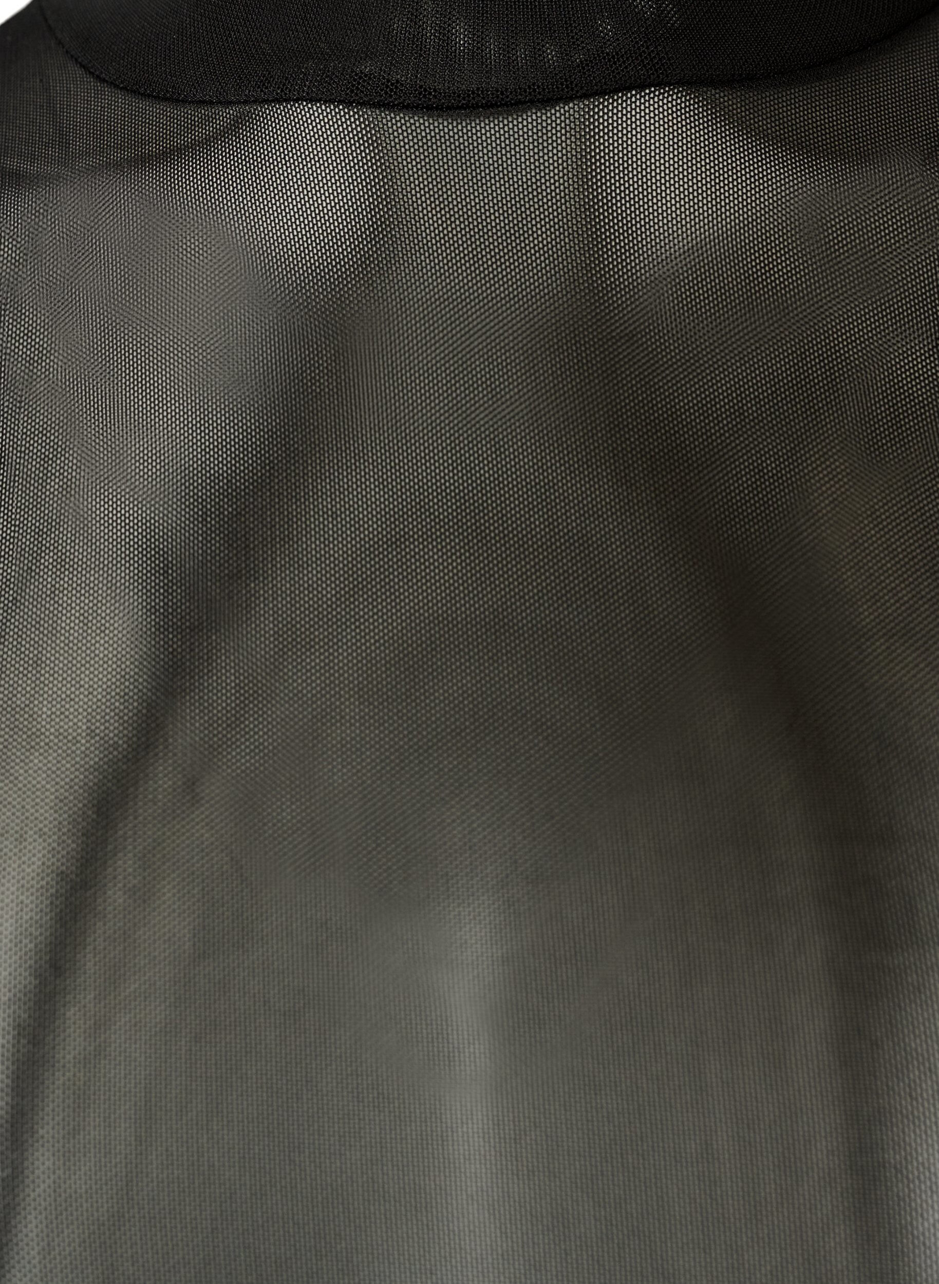 ZizziT&aelig;tsiddende meshbluse med lange &aelig;rmer, Sort, Packshot image number 2
