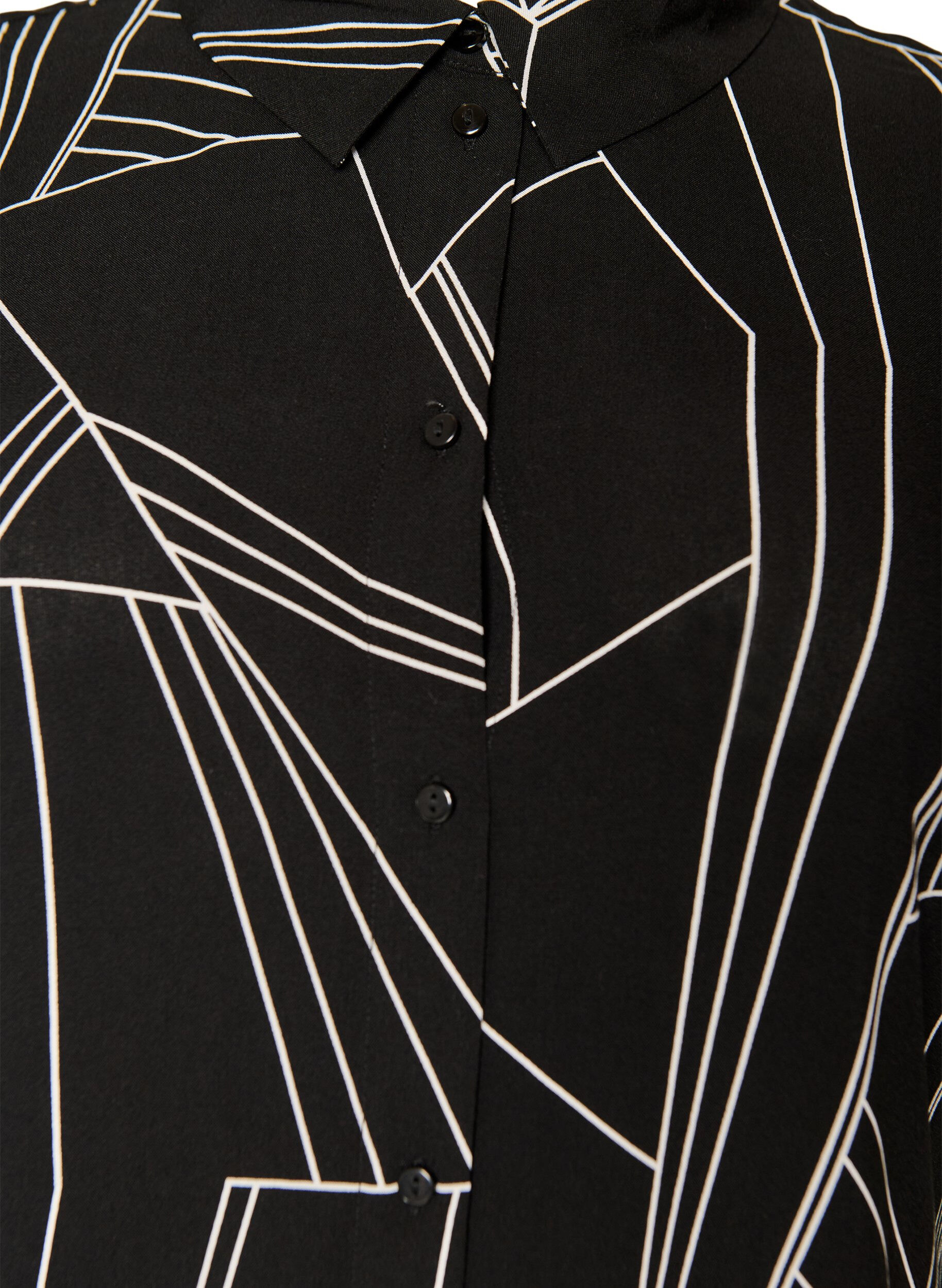 Zizzi L&oslash;stsiddende lang skjorte i viskose, Sort, Packshot image number 2