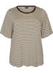 T-shirt med TENCEL&trade; Lyocell og striber , Brun, Packshot image number 0