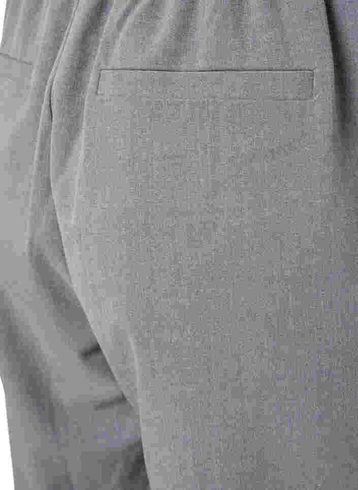 Gråmelerede bukser med elastik i taljen, Medium Grey Melange, Packshot image number 3