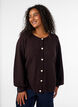 Cardigan med hjerteformede knapper, Brun, Model image number 0