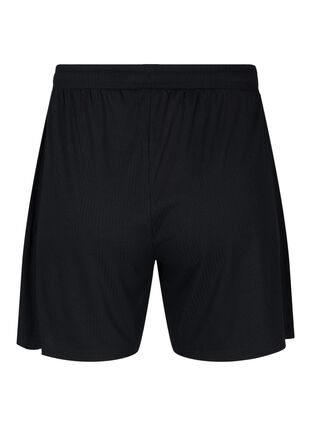 Shorts i ribkvalitet med lommer, Black, Packshot image number 1