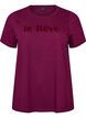 T-shirt i &oslash;kologisk bomuld med velourtekst, Lilla, Packshot image number 0