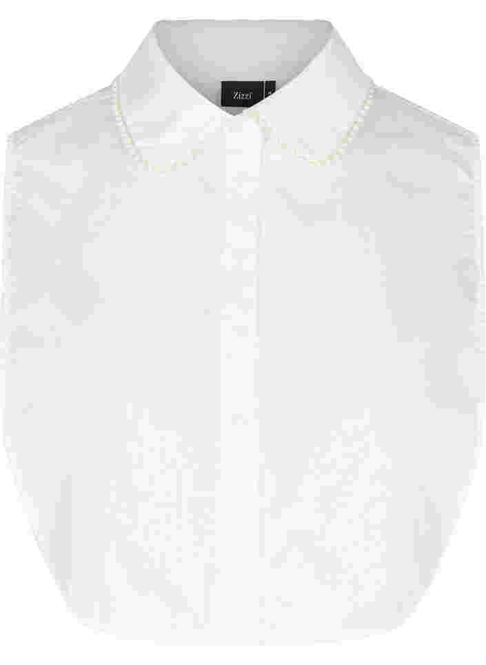 Skjortekrave med perler, Bright White, Packshot image number 0