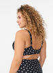 Bikini overdel med vattering og print, Sort, Model image number 1