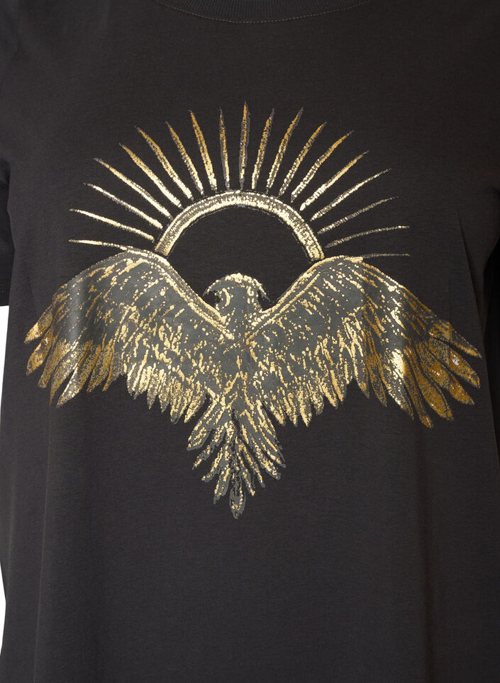 T-shirt i bomuld med print foran, Gr&aring;, Packshot image number 2