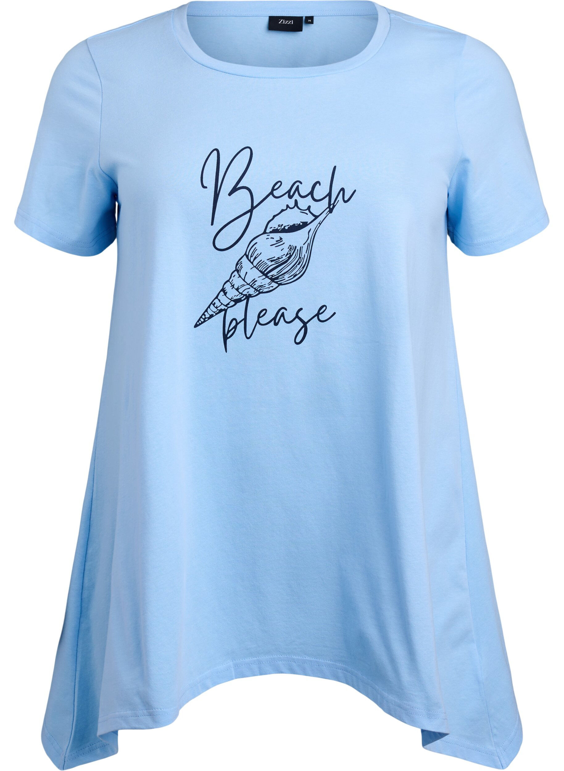 ZizziT-shirt med rund hals og A-facon, Bl&aring;, Packshot image number 0