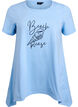 T-shirt med rund hals og A-facon, Bl&aring;, Packshot image number 0