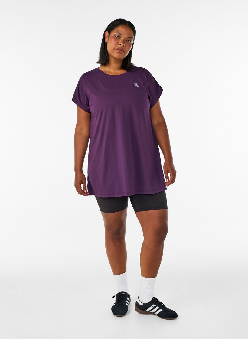 Lang tr&aelig;nings t-shirt, Lilla, Model image number 1