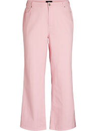 Myra jeans i farvet denim med wide fit og teksturm&oslash;nster, Lyser&oslash;d