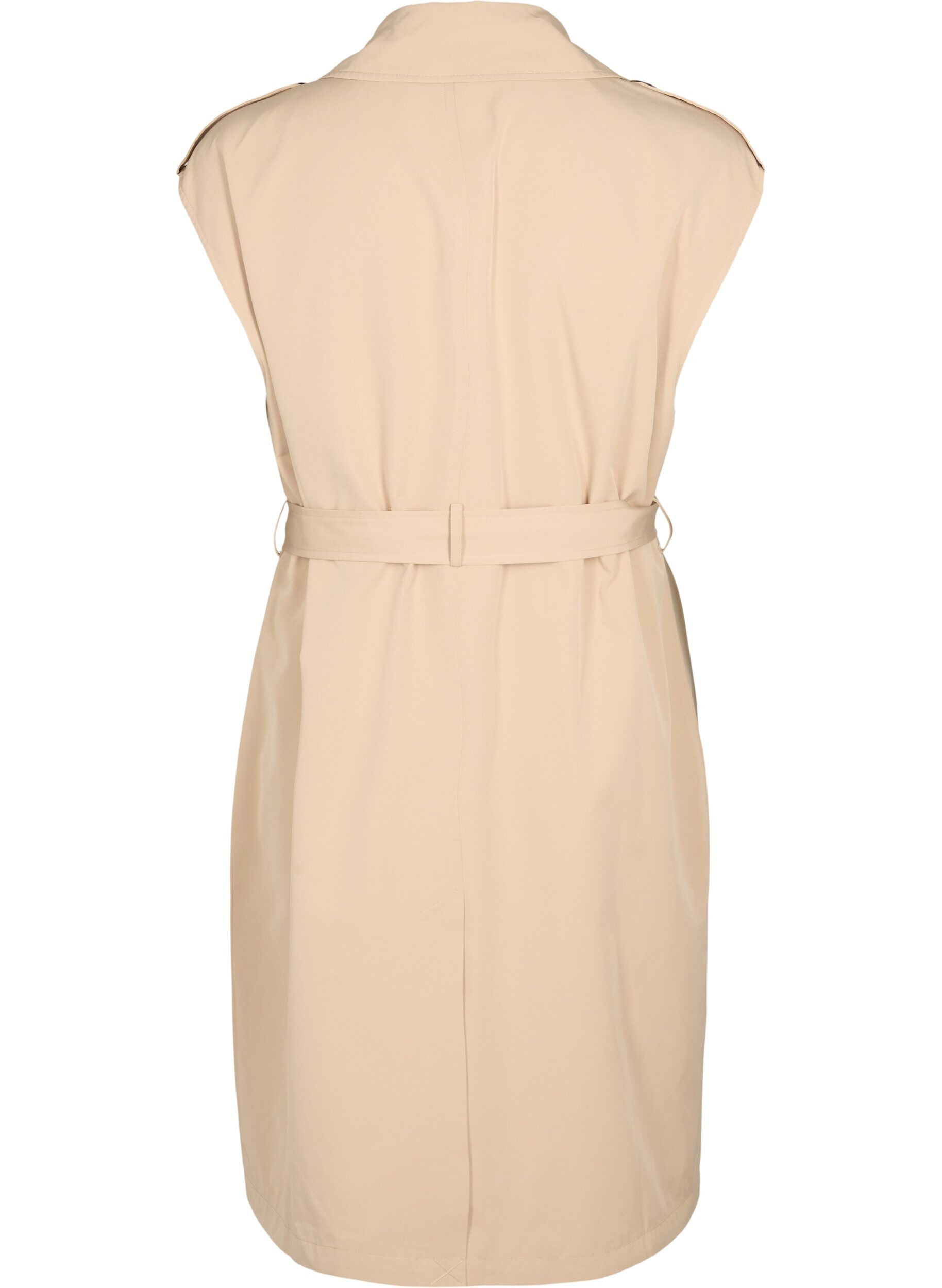 Zizzi Lang vest med b&aelig;lte, Nomad, Packshot image number 1