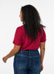 Ensfarvet basis t-shirt i bomuld, R&oslash;d, Model image number 2