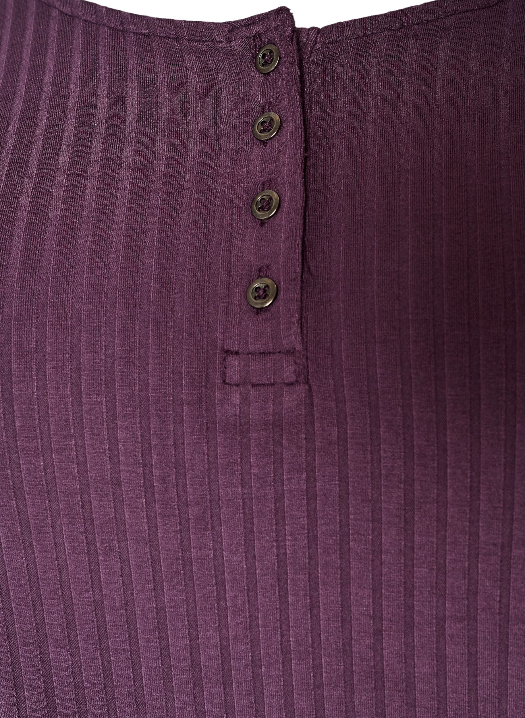 ZizziNatkjole i viskosejersey med ribstruktur, Lilla, Packshot image number 2