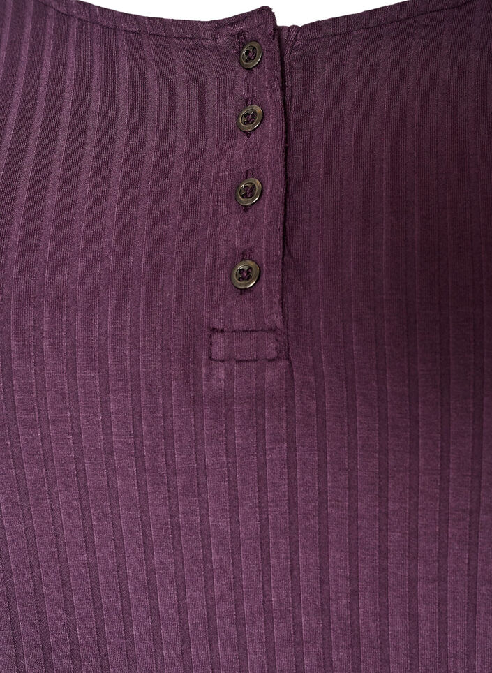 Natkjole i viskosejersey med ribstruktur, Lilla, Packshot image number 2