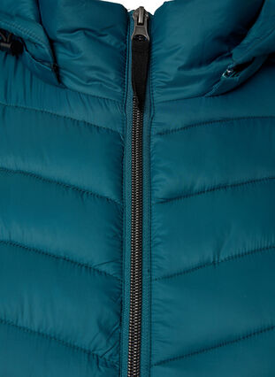 Letvægts jakke med lommer og aftagelig hætte, Deep Teal, Packshot image number 2