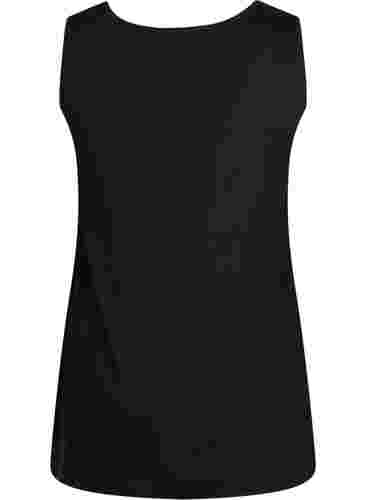 Top med a-shape og rund hals, Black, Packshot image number 1