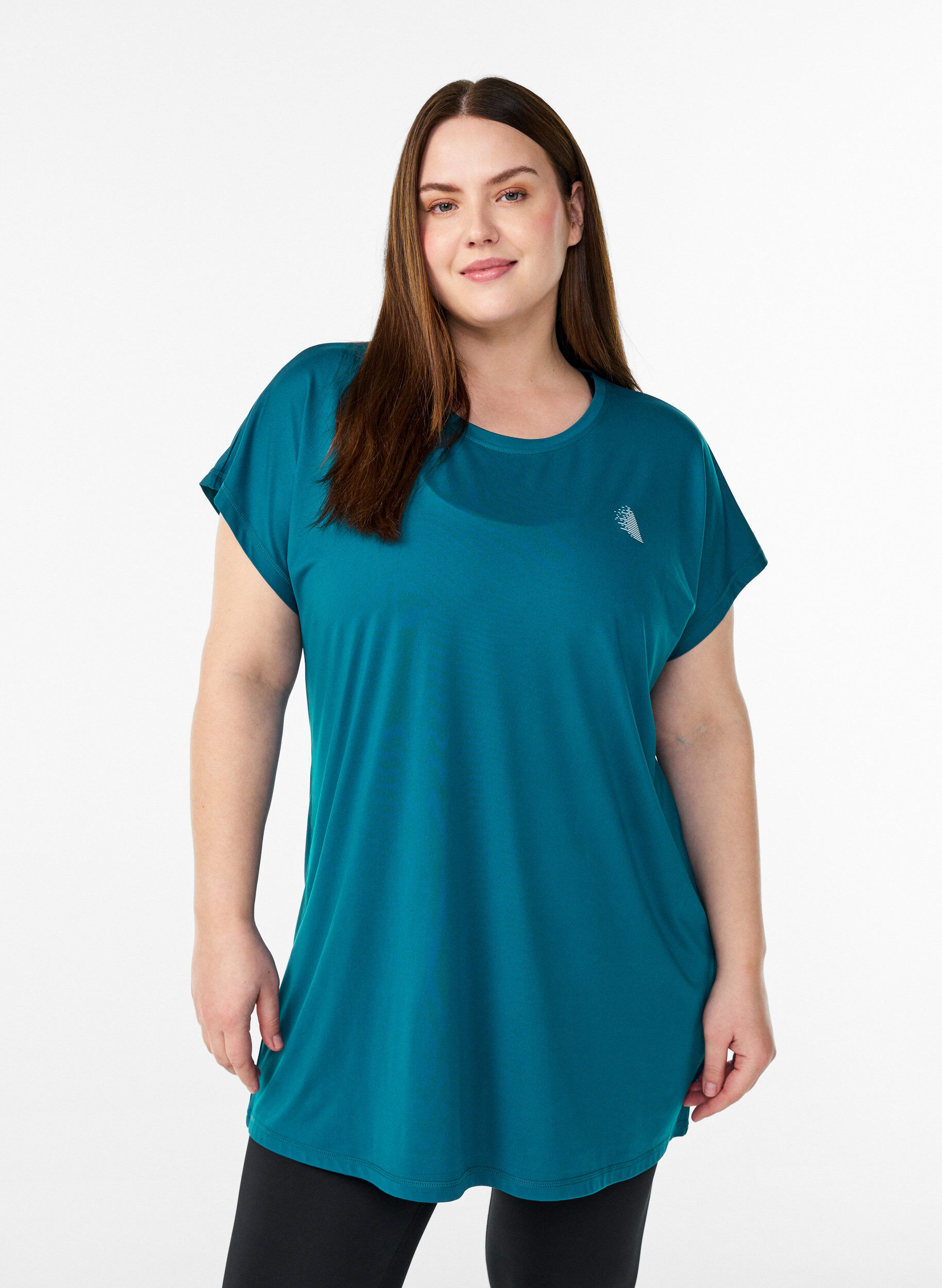 Lang tr&aelig;nings t-shirt, Gr&oslash;n, Model