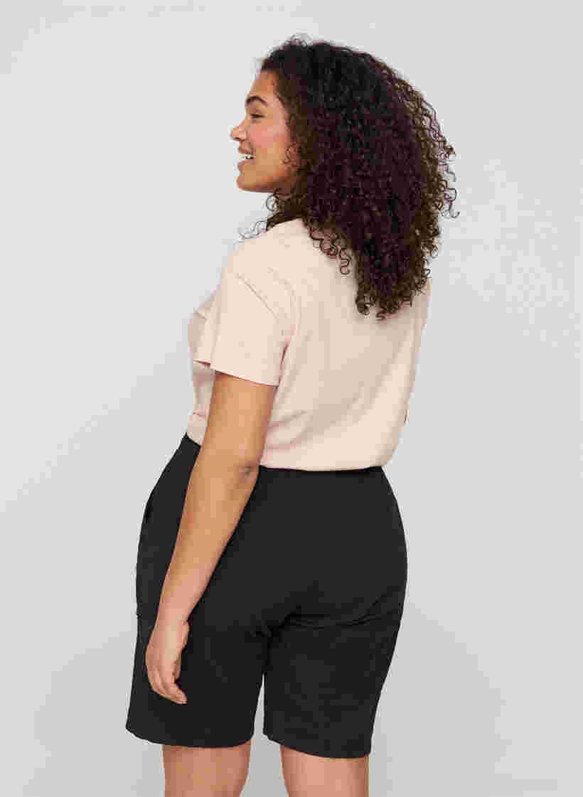 Løse shorts med lommer i bomuld, Black, Model image number 1