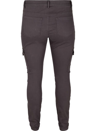 Tætsiddende bukser med lommer, Grey, Packshot image number 1