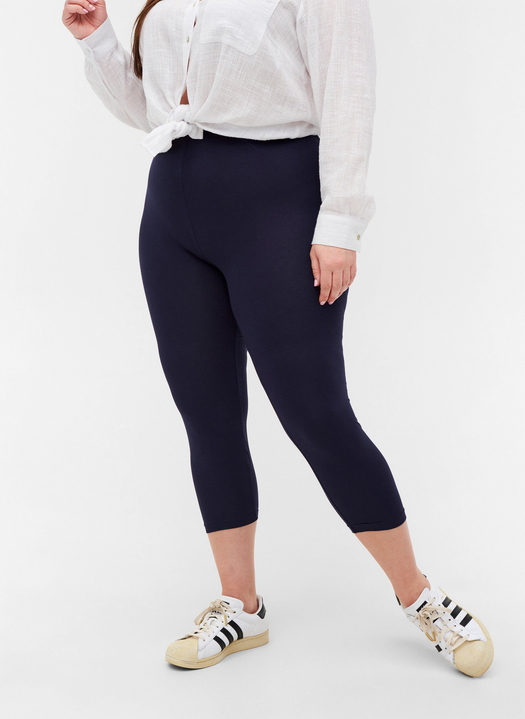 Zizzi Basis 3/4 leggings, Night Sky, Model image number 2