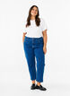 Cropped Vera jeans med straight fit, Blue Denim, Model image number 0