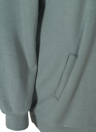 Sweatshirt med lommer og hætte, Balsam Green, Packshot image number 3