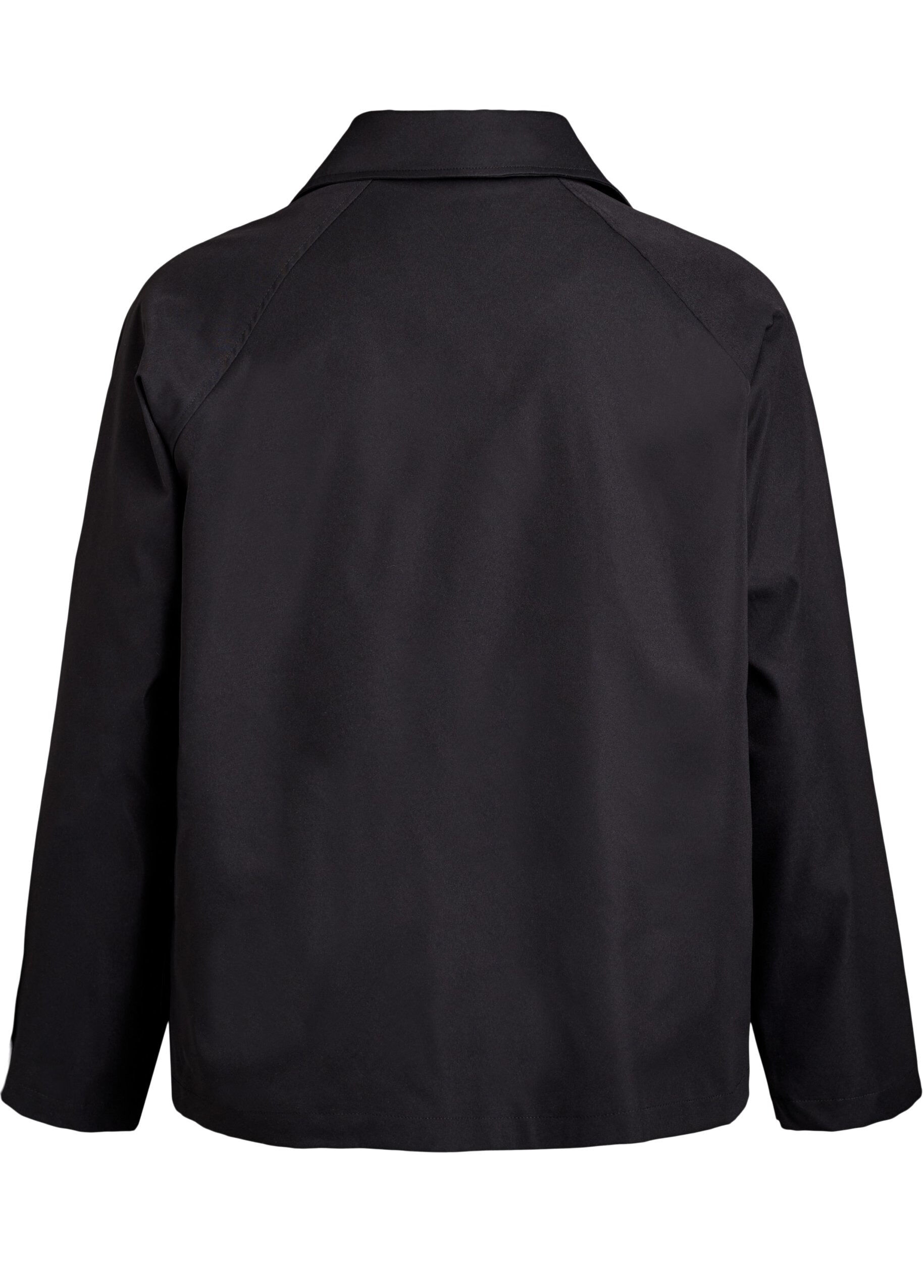 Zizzi Kort trenchcoat med lommer, Sort, Packshot image number 1