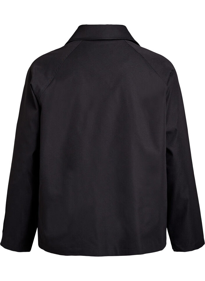 Kort trenchcoat med lommer, Sort, Packshot image number 1