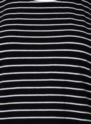 Bomulds t-shirt med striber, Black W. Stripe, Packshot image number 2