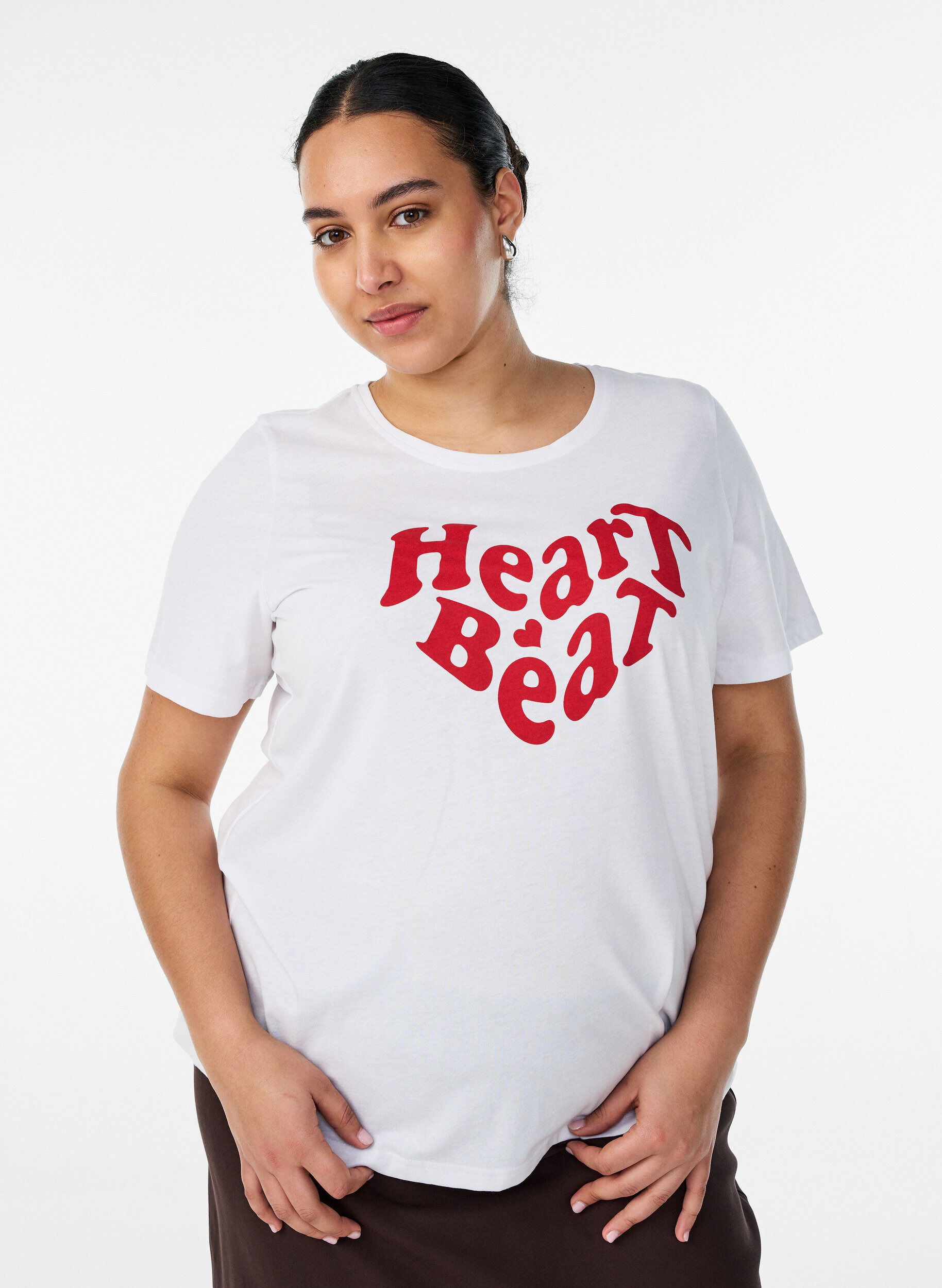 T-shirt med motiv, Hvid, Model