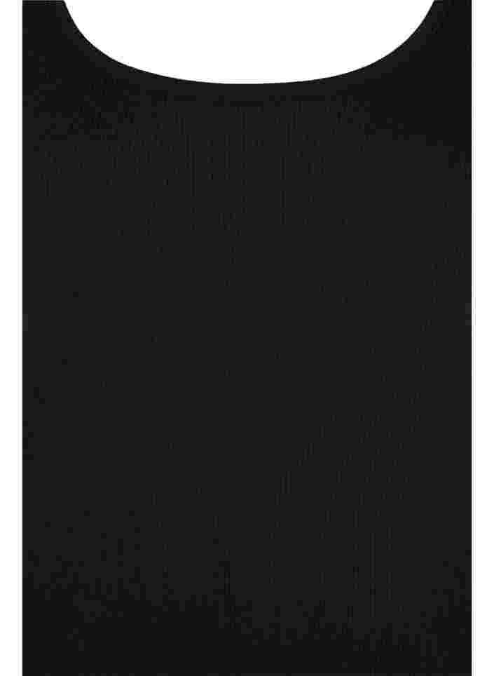 2-pak basis tanktop i rib, Black/Bright White, Packshot image number 2