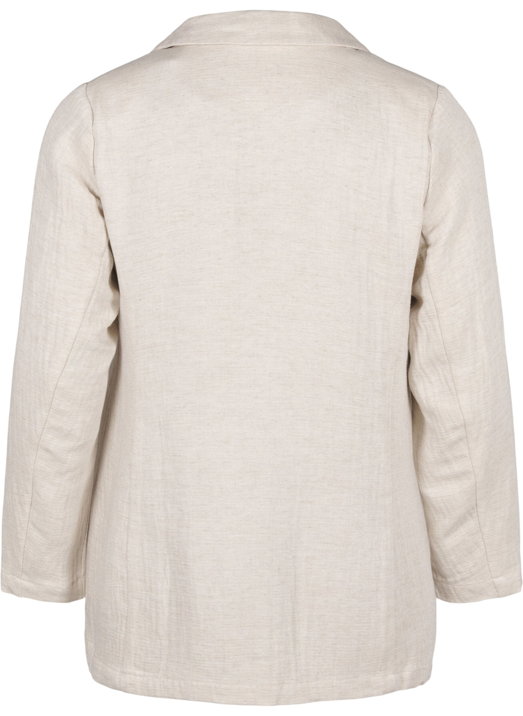 Zizzi Blazer i materialemix med h&oslash;r, Rainy Day, Packshot image number 1