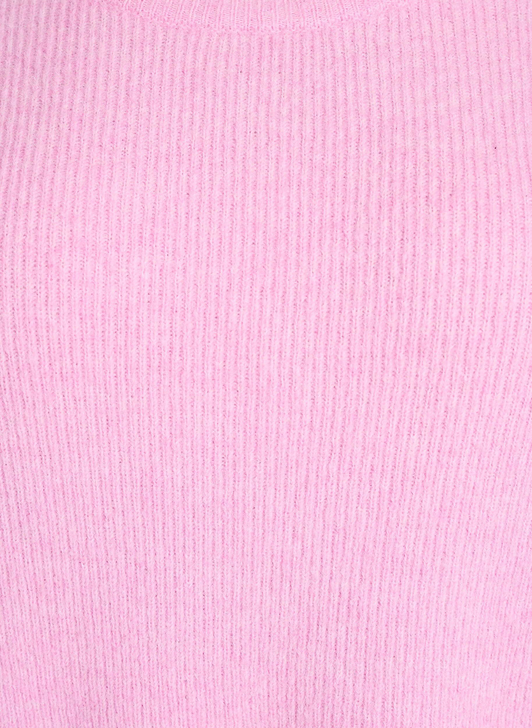 ZizziMeleret strikbluse med rund hals, Lyser&oslash;d, Packshot image number 2