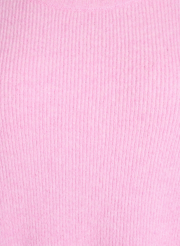 Meleret strikbluse med rund hals, Lyser&oslash;d, Packshot image number 2