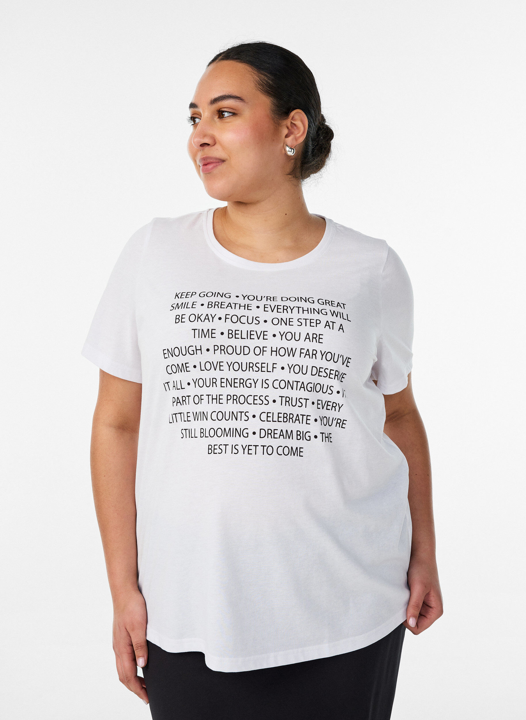 T-shirt med motiv, Hvid, Model