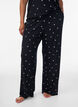 Pyjamasbukser med ribstruktur og blomsterprint, Sort, Model image number 3