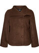 Kort jakke med asymmetrisk knaplukning, Brun, Packshot image number 0