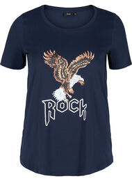 Kortærmet t-shirt med print, Navy Blazer/Rock