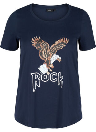Kortærmet t-shirt med print, Navy Blazer/Rock, Packshot image number 0
