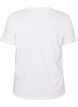 T-shirt i bomuld med tekstbadge, Hvid, Packshot image number 1