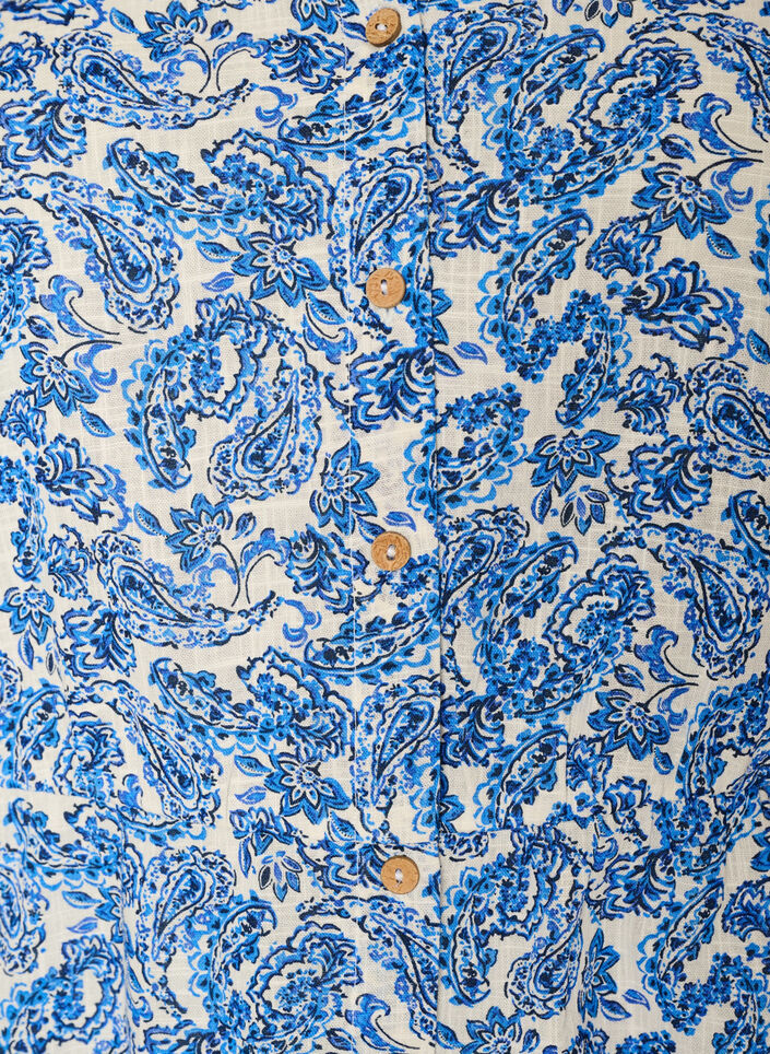 Kort kjole i bomuld med blomsterprint, Bl&aring;, Packshot image number 2