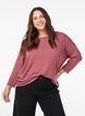 Jerseybluse med 3/4 &aelig;rmer, Lyser&oslash;d, Model image number 0